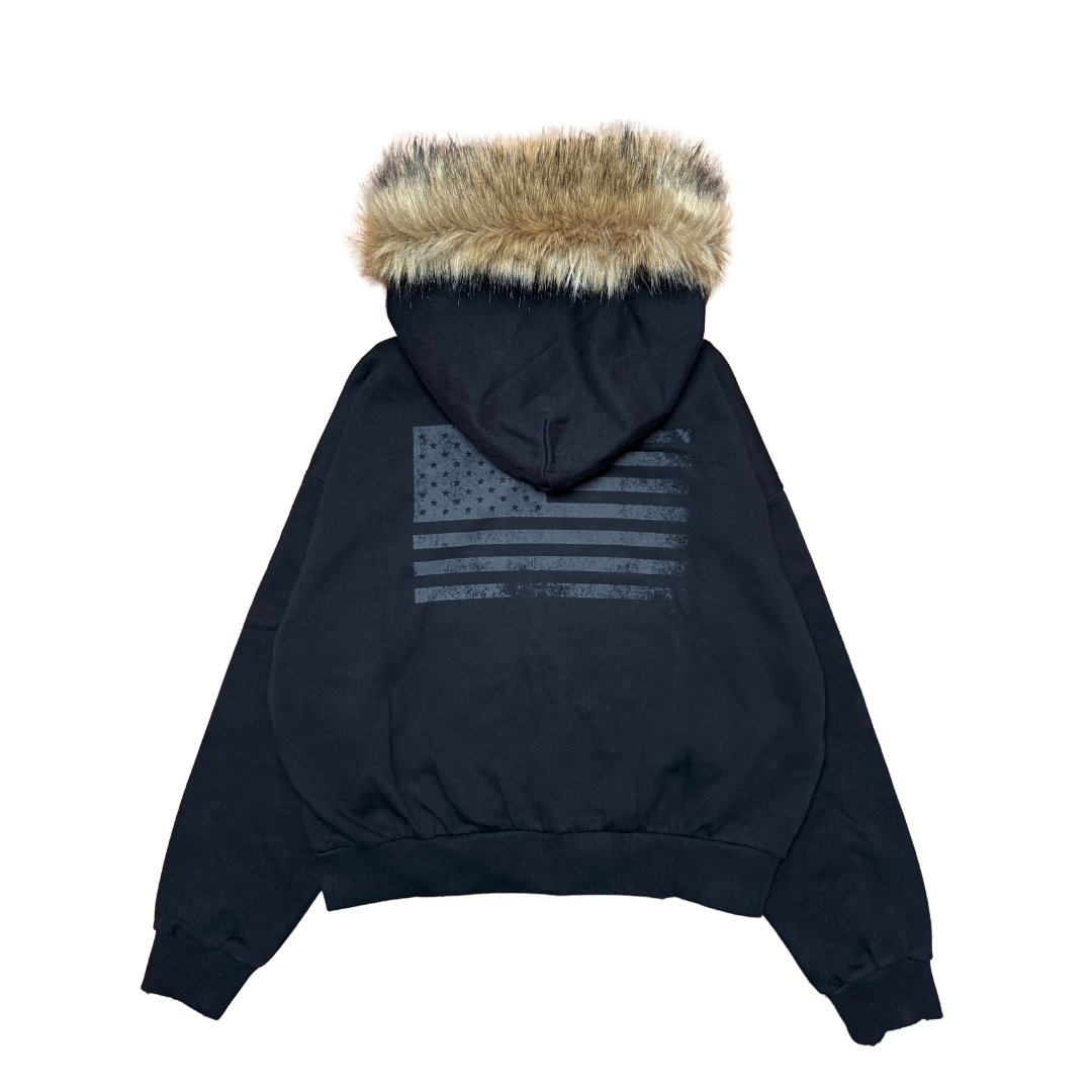 DETACHABLE FUR ZIP-UP