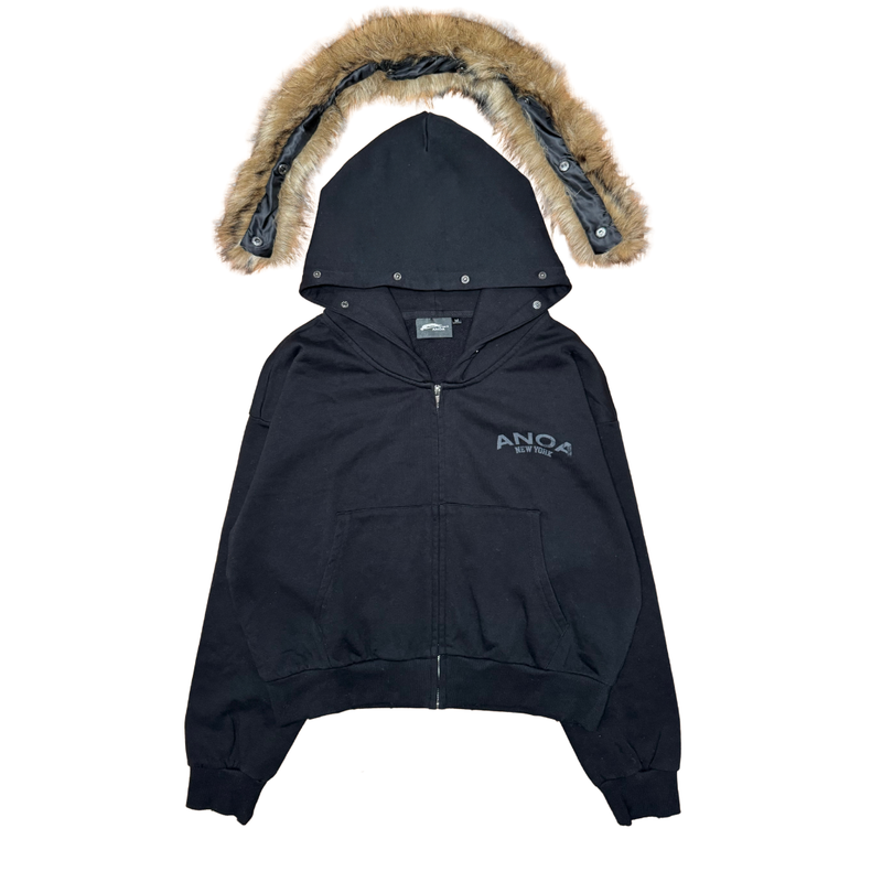 DETACHABLE FUR ZIP-UP