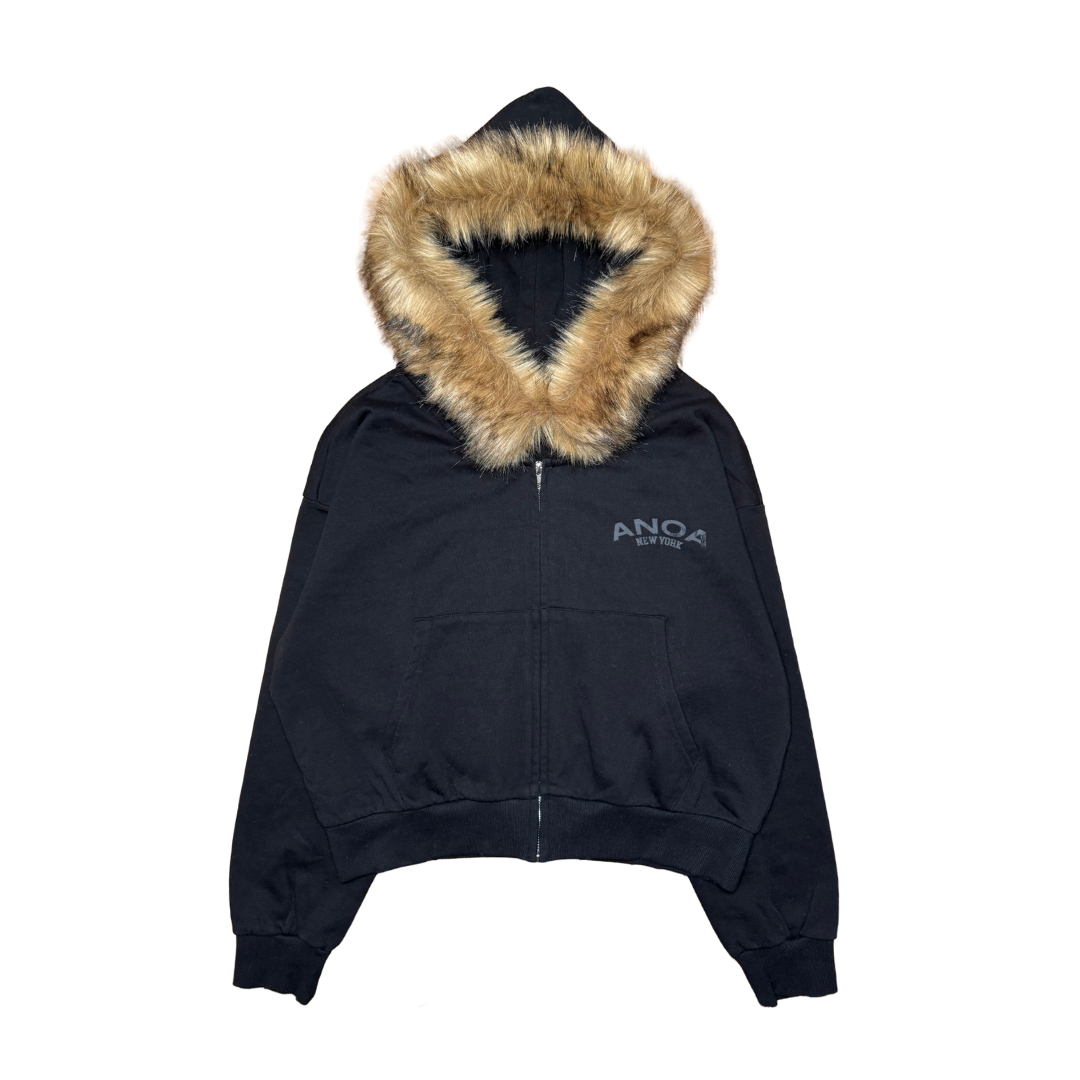 DETACHABLE FUR ZIP-UP