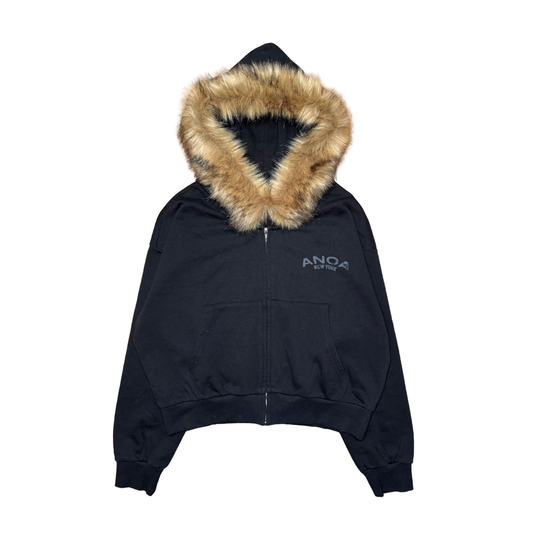 DETACHABLE FUR ZIP-UP